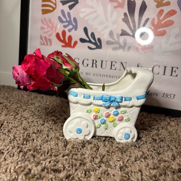 CMC Other - Vintage CMC 1989 Ceramic Baby Carriage Planter